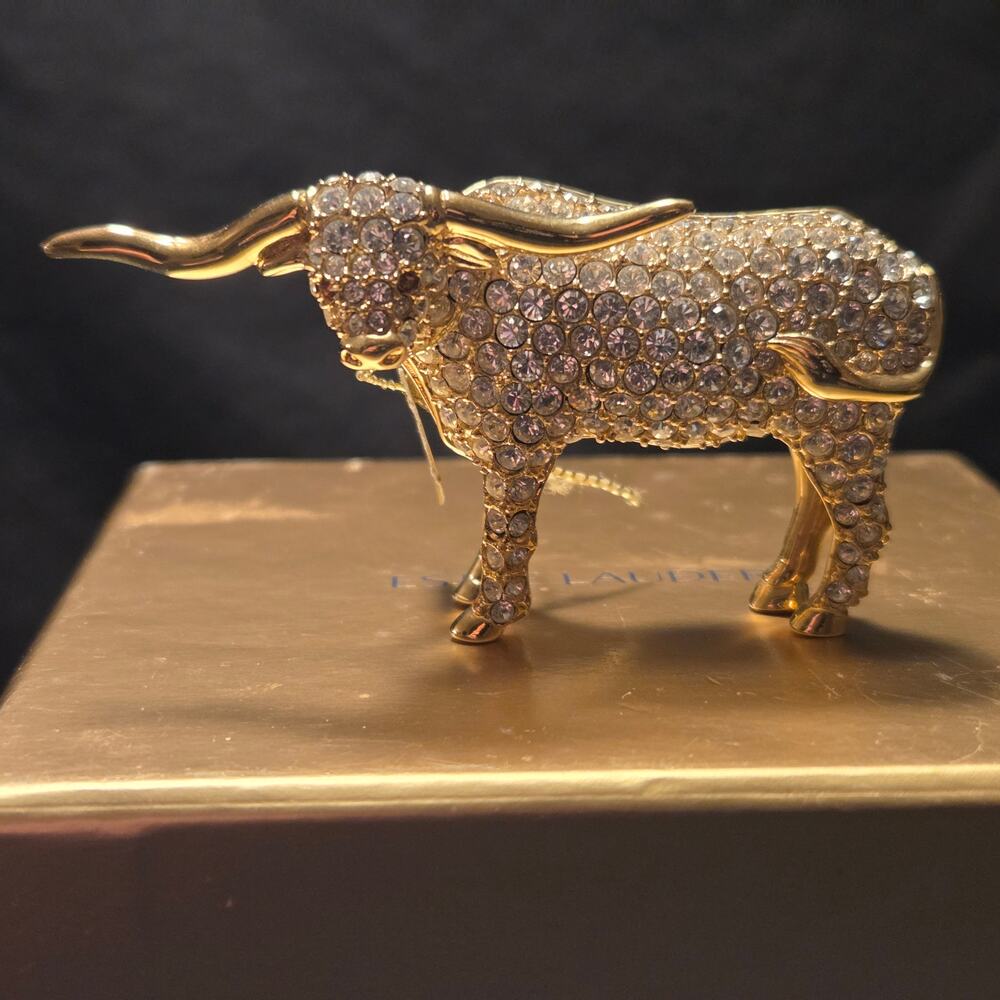 VTG Estee Lauder "Shimmering Steer" 2001 Limited Edition Solid Perfume Compact